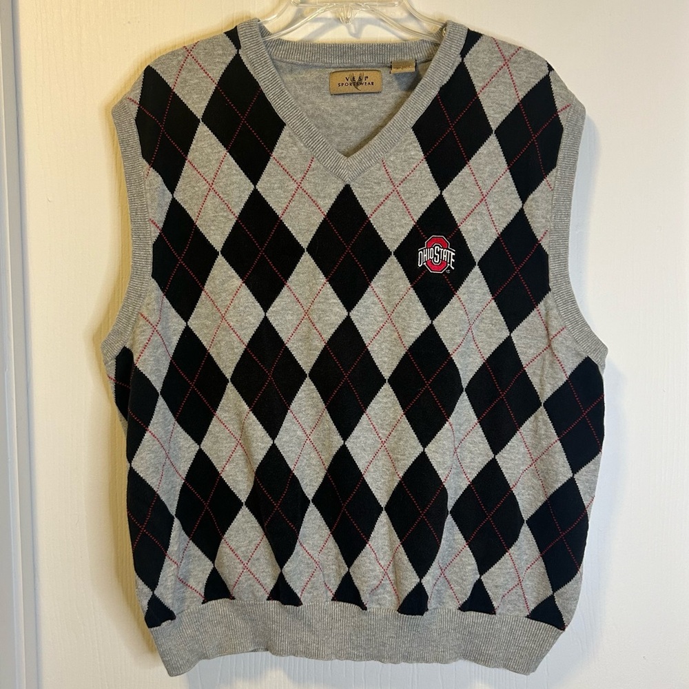 Vesi Sportswear Men's Sweater 100% Cotton Ohio State Sweater Vest, Size Large‎